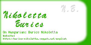 nikoletta burics business card